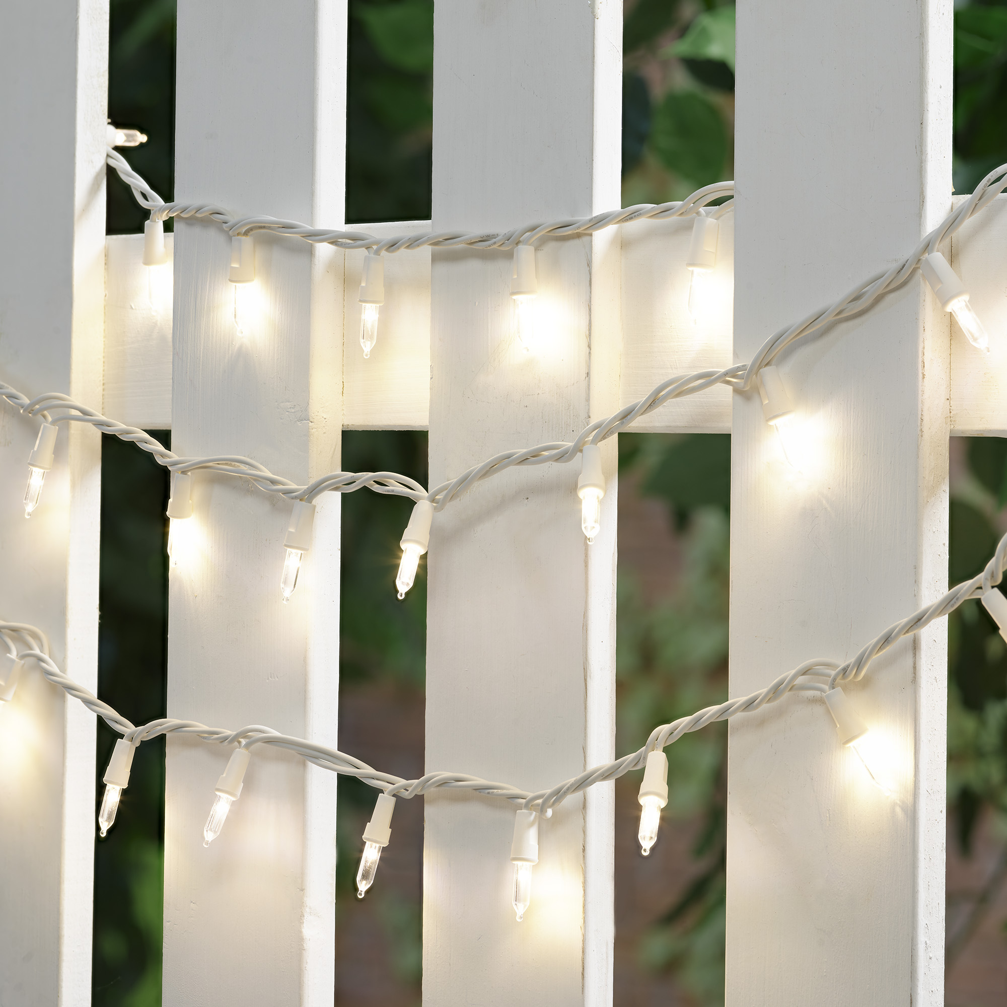 Mainstays 100-Count Warm White LED Mini Outdoor String Lights with White Wire - image 4 of 9