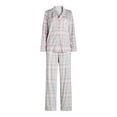 thumbnail image 2 of Joyspun Women's Velour Notch Collar Top and Pants Pajama Set, 2-Piece, Sizes S-3X, 2 of 5