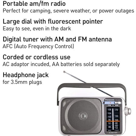 Panasonic - Portable Digital AM/FM Radio - Silver