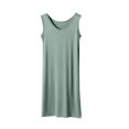 thumbnail image 3 of HVOBTTY Womens Comfy Stretch Nightdress, Nightgowns for Women Plus Size, Women's Soft Casual Solid Color Sleeveless Long Casual Tank Nightgown Sleep Dress Light Blue, XXXL, 3 of 5