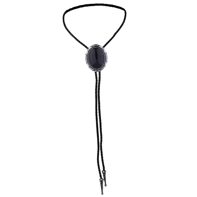 Bolo Tie Western Vintage Cuerda de cuero americano Hombres Negro Zulema Corbata Bolo para Hombre