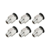 Unique Bargains Straight Pneumatic Push to Quick Connect Fittings,1/8NPT Male x 8mm Tube OD Silver Tone 6pcs