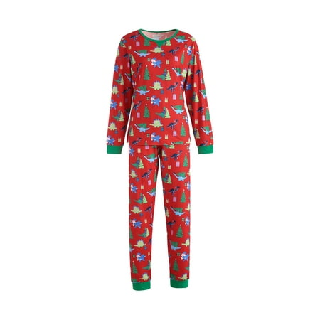 

Multitrust Family Matching Pajamas Set Christmas Theme Print Tops Pants Sleepwear