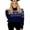 Blue, variant on 2022 Women's High-neck Christmas Sweater Snowflake Print Long Sleeve Knitted Tops Xmas Fashion Fall Winter Pullover