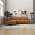 thumbnail image 4 of Harmon Pillow Back Genuine Leather Upholstered Left-Facing Sectional in Tan, 4 of 7