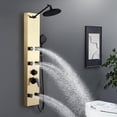 thumbnail image 3 of Stainless  Shower Panel Tower System  Shower Panel System with Adjustable Rainfall Shower Head  Shower Tower with Body Massage Spray and Function Handheld Shower  Brushed Surface, 3 of 3