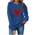 thumbnail image 2 of Busydd Valentine's Day Sweatshirts for Women Fashion Loose Print Valentines Tops Casual Long Sleeve Crewneck Couples Valentines Sweatshirt Valentines Day Gifts for Women, 2 of 4