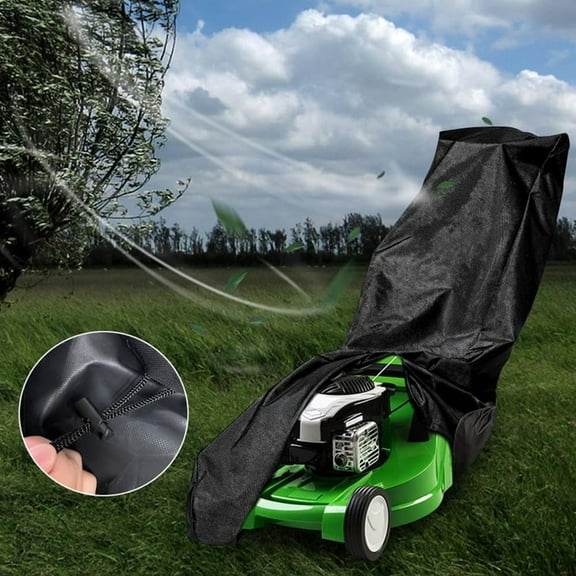 Tutuviw Lawn Mower Cover, Lawn Mower Storage Bag For Push Mower Cover,Polyester With Drawstring Lawnmower Cover Waterproof Outdoor,19.6*39.3*75.1inch ,Protects Against Water,Uv,Dust,Wind,Snow