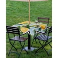 thumbnail image 4 of Fsddascl Yellow Lemon Outdoor Tablecloth - 54x54 Inch Square Dining Table Cover, Summer Botanical Fruit Blue Striped Waterproof Outdoor Table Cloth with Umbrella Hole & Zipper for Picnic/Patio/Party, 4 of 7