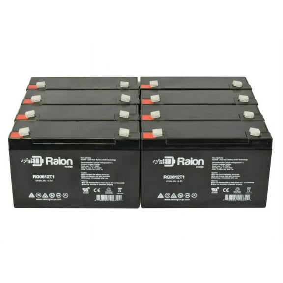 Raion Power 6V 12Ah Replacement Battery for Enersys NPX-50 - 8 Pack