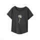 thumbnail image 3 of Camiseta de mujer con cuello redondo, camiseta de manga corta a la moda para desplazamientos y viajes L, 3 of 7