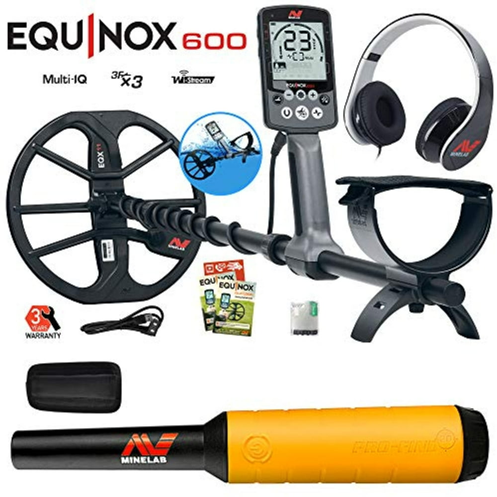 Minelab EQUINOX 600 MultiIQ Underwater Metal Detector & ProFind 20