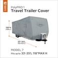 thumbnail image 3 of Classic Accessories OverDrive PolyPRO 1 Travel Trailer RV Cover, Fits 33' - 35' RVs - Breathable and Water Repellent Travel Trailer Cover, 3 of 7