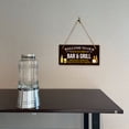 thumbnail image 5 of Welcome To Our Backyard Bar & Grill Proudly Serving Whatever You Bring 5x10 Hanging Plus Wall or Door Sign | Funny Home Decor, 5 of 7