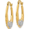 thumbnail image 3 of 14K Yellow & Rhodium Hollow Flowers Hoop Earrings (22 X 19) Made In Indonesia tl741, 3 of 6
