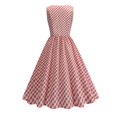 thumbnail image 5 of DailyTrove Women's Blue Polka Dot Fit & Flare Midi Dress - Polyester Vintage Casual & Party Wear, Cute for Outings, 5 of 6