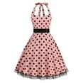 thumbnail image 2 of QUNYINEY Casual Dresses for Women Sleeveless Polka Dot A-Line Dress V Neck Flowy Slip Midi Sundress, 2 of 6