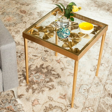 Safavieh Otto 18 Square Ginkgo Leaf Side Table Antique Gold Safavieh Otto 18 Square Ginkgo Leaf Side Table Antique Gold