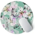 thumbnail image 2 of Larger Mouse Pad with Stitched Edge, Premium-Textured Mouse Mat Waterproof Non-Slip Rubber Base Round Mousepad for Office Gaming PC Laptop 8.7×8.7 inches, Beautiful Flower Art, 2 of 14