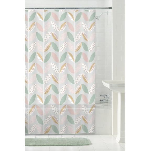 Mainstays Recycled Waterproof PEVA Decorative Shower Curtain, Medium Weight, 70" x 72", Assorted Designs and Colors
