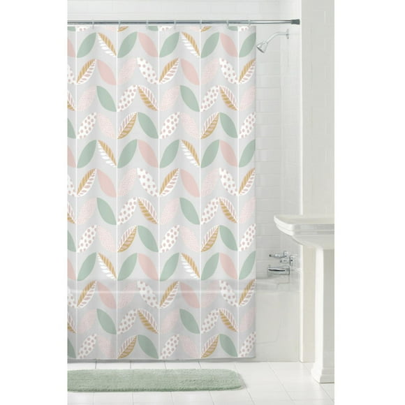 Mainstays Recycled Waterproof PEVA Decorative Shower Curtain, Medium Weight, 70" x 72", Assorted Designs and Colors