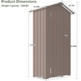 thumbnail image 2 of 2.5x1.4 FT Outdoor Storage Shed, Tool Shed with Waterproof Roof and Lockable Door,Metal Shed with Adjustable Open Shelves for Backyard Garden Patio Lawn,Brown, 2 of 10