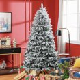 thumbnail image 2 of HOMCOM 7ft Flocked Artificial Christmas Tree with Metal Stand, Hinged Tips, 2 of 10