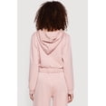thumbnail image 4 of Women's Cropped Long Sleeve Zip Front Drawstring Hoodie, 4 of 4