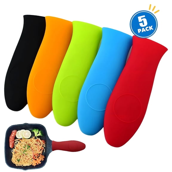 5pcs Hot Handle Holders,Heat Resistant Pot Handle Covers for Cast Iron Skillets,Non-Slip Silicone Griddle Grip Sleeves,Heat Resistant Pot Handle Sleeves