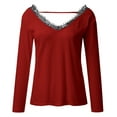 thumbnail image 4 of Babysbule Womens Long Sleeve Tops Women Fashion Loose Long Sleeve Casual T-Shirt Blouse Tops, 4 of 7