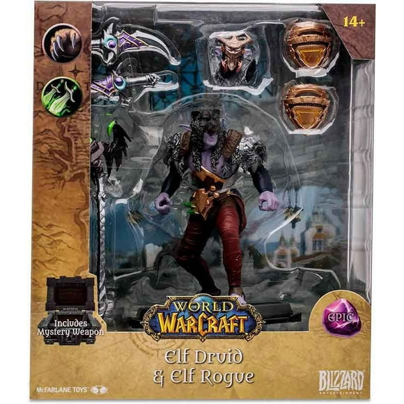 World Of Warcraft 7 Inch Static Figure Epic Wave 1 - Elf Druid & Rogue