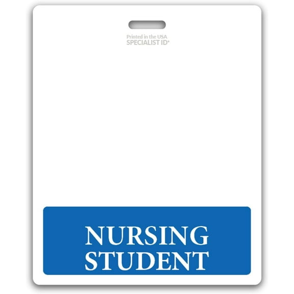 Oversized Nursing Student Badge Buddy Horizontal - XL Badge Buddies Role I’D Backer Card - 3 3/8 X 4 1/8 - Wear with Existing I’D Holder - USA Printed by Specialist ID (Blue)