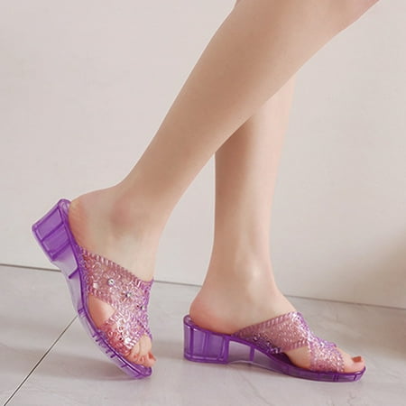 

Gubotare Slippers For Women Indoor Women s One Band Flip Flop Sandal Purple 8