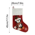 thumbnail image 2 of 18 Inch Christmas Stockings with Plush Fur Santa Snowman Reindeer Penguin Designs for Fireplace Stairs Hanging Xmas Tree Holiday Home Decorations, 2 of 4