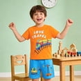 thumbnail image 2 of Shadoumai Outfits for Boys Crewneck Cartoon Print Short Sleeved T Shirt Set Loose Pullover Tops Shorts 2 Piece Outfits Summer Boys Sets 2 Piece Outfits, 2 of 6