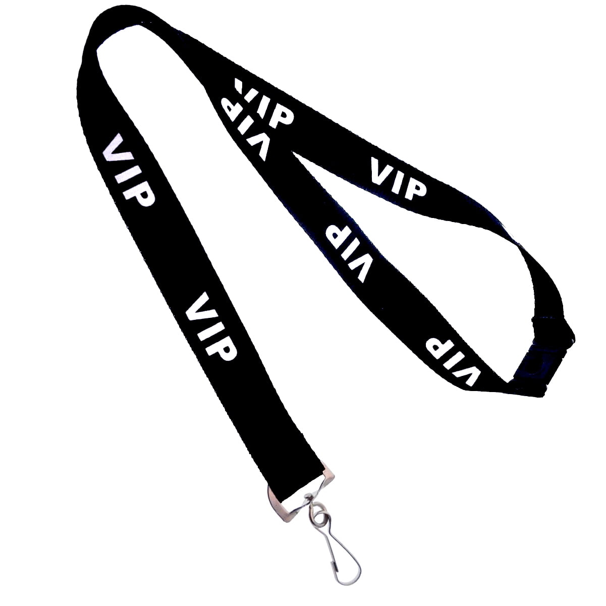 5 Pack VIP Lanyard with Breakaway Clasp and Swivel Hook Black Neck