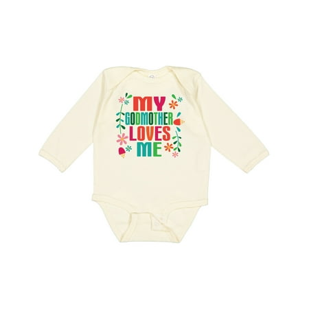 

Inktastic My Godmother Loves Me Girls Gift Baby Girl Long Sleeve Bodysuit