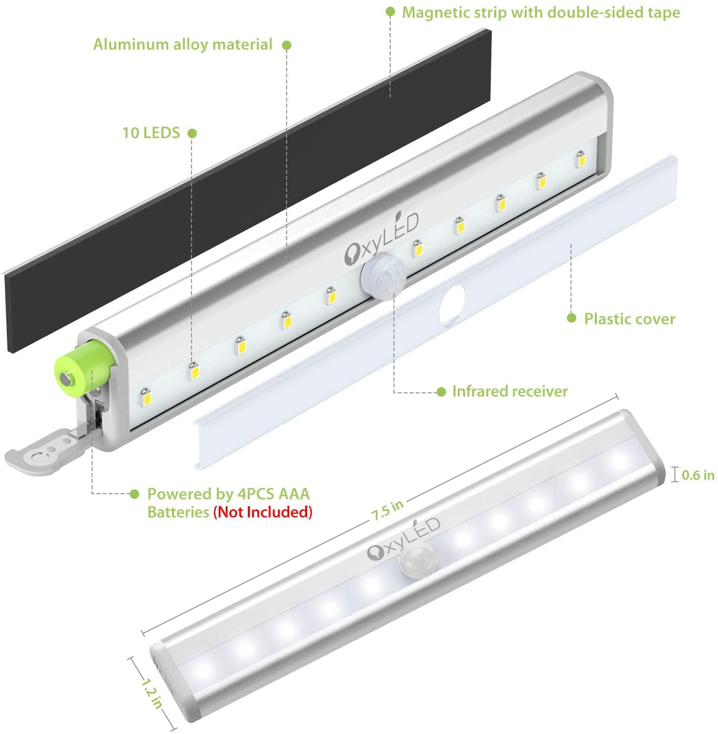 Wireless Motion Sensor Cabinet Lights 10-LED Closet Lights LED Under Cabinet Lighting for Wardrobe/Drawer/Stairs/Cupboard,Stick On Anywhere,3 Pack