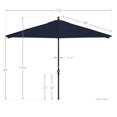 thumbnail image 5 of California Umbrella  11' Round Aluminum Crank Open Auto Tlit Patio Umbrella, Bronze Finish, Double Wind Vent. Navy Blue, 5 of 5