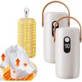 thumbnail image 1 of Mini Portable Foldable Clothes Dryer, Portable Mini Clothes Dryers with Bag and Hook, Quiet and Fast-Drying, Auto-off Timer, for Apartment, Rv, Travel (2PCS), 1 of 10