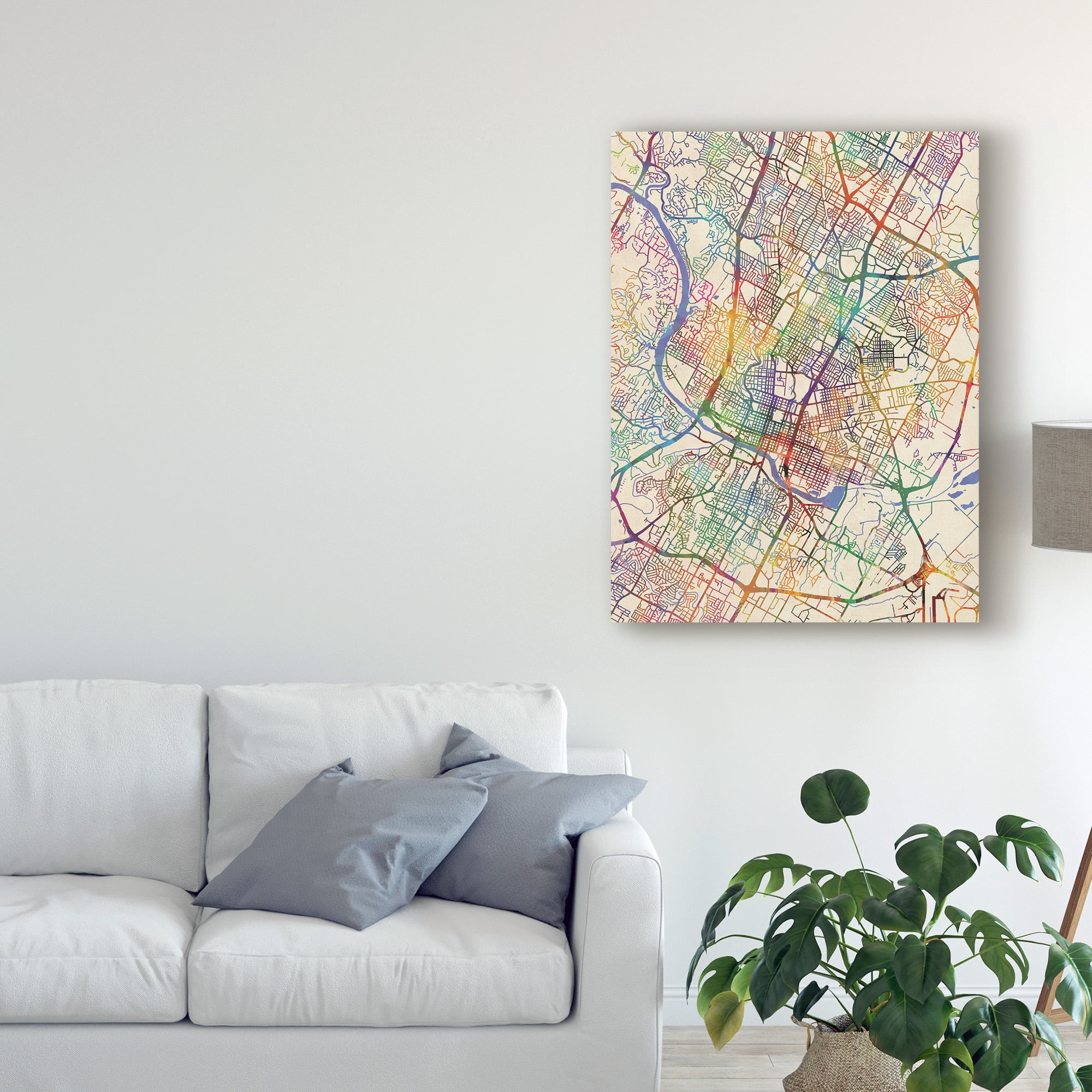Trademark Fine Art 'Austin Texas City Map III' Canvas Art by Michael Tompsett