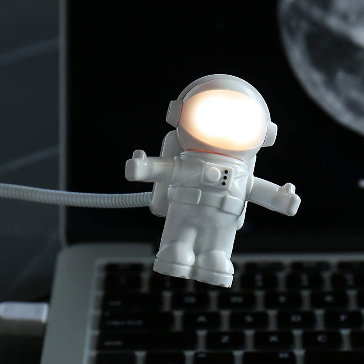Desktop NVTED 2 PCS USB LED Reading Light Lamp PC and MAC Computer Creative Spaceman Astronaut Eye-Care Flexible USB Light LED Laptop Lamp On/Off Switch for Notebook Laptop 