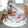 thumbnail image 3 of Small Round Rug 3Ft Washable Non-Slip, Red Blue Flowers Circle Area Rugs for Living Room Bedroom, Spring Floral Elegant Pastoral Watercolor Indoor Floor Mats Carpet Runner for Home Decor, 3 of 8