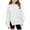 White, variant on Girls Oversized Pullover Sweater Long Sleeve Drop Shoulder Crewneck Knit Top for Casual School Daily Wear