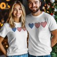thumbnail image 4 of Independence Day Love Heart Men's T Shirts Patriotic American Flag Red Stripe Blue Star T-Shirt for Men Crew Neck Tees Cotton Tops White, S, 4 of 9