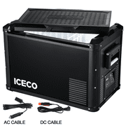ICECO VL45 ProS 47 Quarts Portable Refrigerator, Multi-directional Lid, Dual USB & DC 12/24V, AC 110-240V, 45L Steel Compact Refrigerator Powered by SECOP, 0 to 50, Home & Car Use