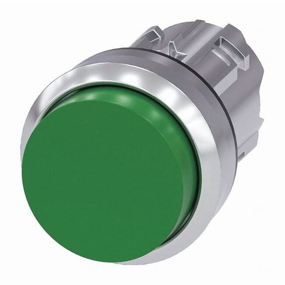 Siemens Push Button Operator,Green,Metal Bezel 3SU1050-0BB40-0AA0