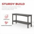 thumbnail image 3 of Costaelm Paradise 55" Outdoor Patio HDPE Adirondack 2-Tier Shelf Console Table, Weathered Wood, 3 of 14