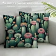 thumbnail image 3 of JRXY &nbsp;Blooming Cactus Pillow Sham Cacti Succulents Colorful Flowers Floral Green Rectangular Pillow Cover Cushion Cover for Bed Couch Sofa King White, 3 of 5