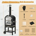 thumbnail image 3 of Costway Outdoor Pizza Oven Wood Fire Pizza Maker Grill w/ Pizza Stone & Waterproof Cover, 3 of 9